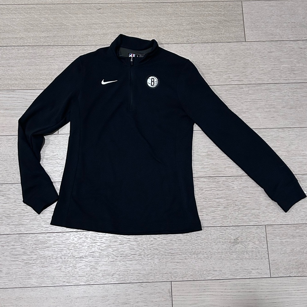 Like New NBA Brooklyn Nets Black Quarter Zip Men’s Small